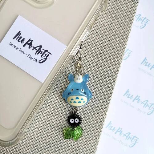 Handmade Cat keychain, Anime Totoro Cosplay Black Briquettes