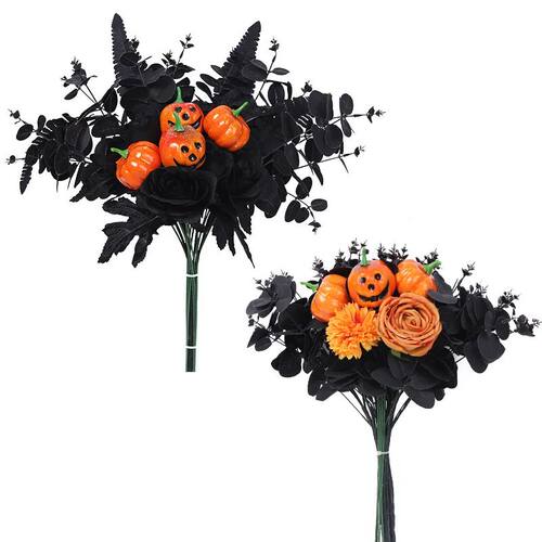 Artificial Grimace Pumpkin Bundle Christmas Halloween Black