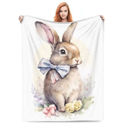Easter Rabbit Blankets Cartoon Animal Travel Flannel Bedding