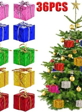 36/12pcs Mini Christmas Ornaments Handwork Gift Box Xmas