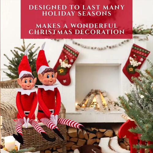 40cm Red Christmas Elf Doll Christmas Ornament 2022 New Year