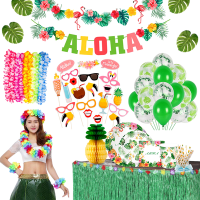 Hawaiian Party Artificial Flowers leis Garland Necklace