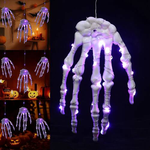 Halloween Glowing Skeleton Hand Happy Halloween Decor For Ho