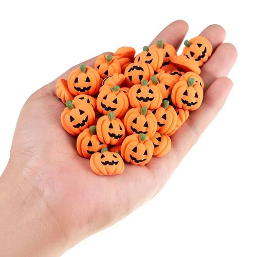 10/20pcs Resin Mini Halloween Pumpkin Miniature, Flat-backed
