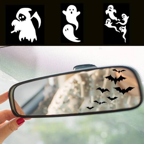 Halloween Car Rearview Mirror Vinyl Sticker Spooky Ghost Dec