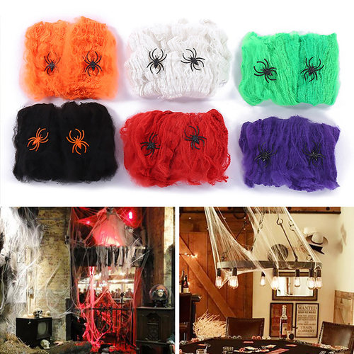 New 20g Halloween Scary Party Deco Elastic Spider Web
