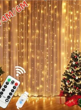 3x1M/3x2M/3xLED Fairy Lights Curtain Garland with Remote for