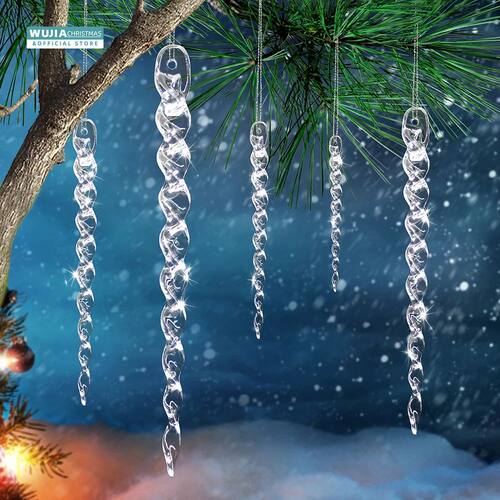 10/12pc Christmas Clear Twisted Simulation Icicle Xmas Tree