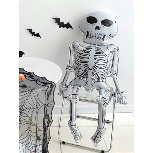 1pc-Skull Halloween Balloon, Giant Skeleton Man Foil Balloon