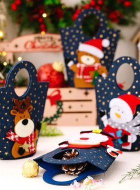 Stylish Elk Snowman Christmas Gift Bag Large Capacity Cartoo