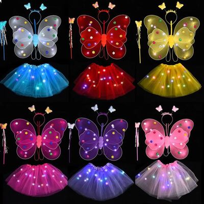 Luminous Wings Flashing Butterfly Skirt Lights Suit LED Chil