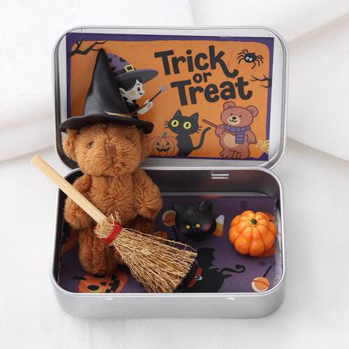 Halloween Teddy Gift Box, Halloween Plush Toy Decoration Dol