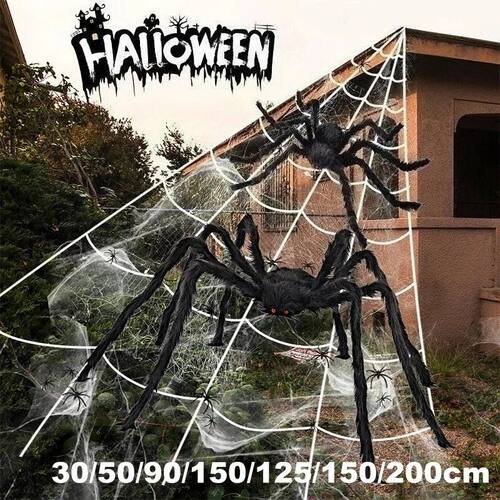 Halloween Decor 30-200cm Giant Spider Realistic Furry Spider
