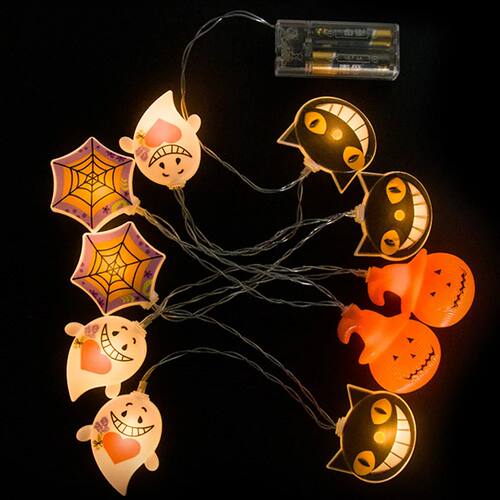 1.5M LED Halloween Fairy Light Spooky Pumpkin Spider Web Gho