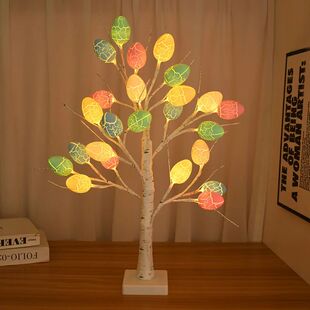 Easter LED Light Birch Tree with 24pcs Easter Eggs Ornament