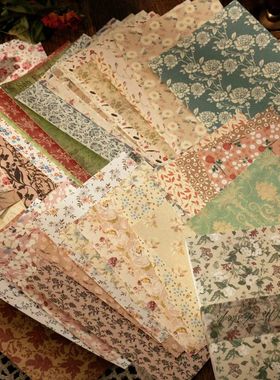 100 Sheets Vintage Floral pattern material paper writable De