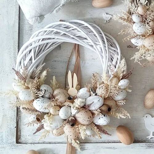 Multi Size White Rattan with Styrofoam Ball Foam Eggs for Ha