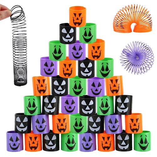12/24pcs Halloween Theme Coil Springs Toys Kids Halloween Pa