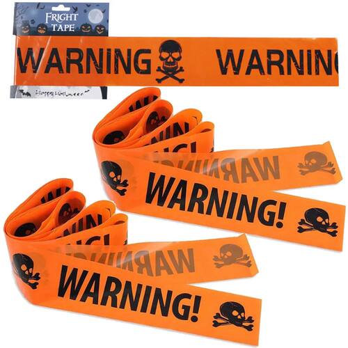 Halloween Props Window Prop Orange Warning line Plastic Skul