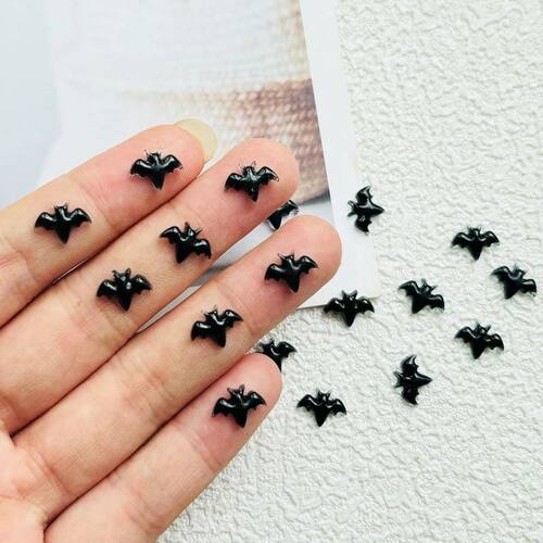 100 Pcs New Cute Mini Resin Halloween bat Flatback Ornament