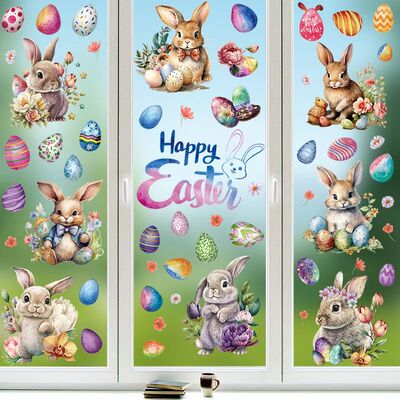 Easter Window Clings Decorations Glass Door Stickers Decal f
