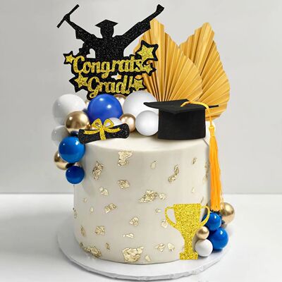 Graduate Cake Toppers Ball Cake Toppers Trophy Congrats Deco