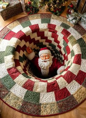 40*40cm 3D Effect Visual Illusion Christmas Carpet 3D Christ