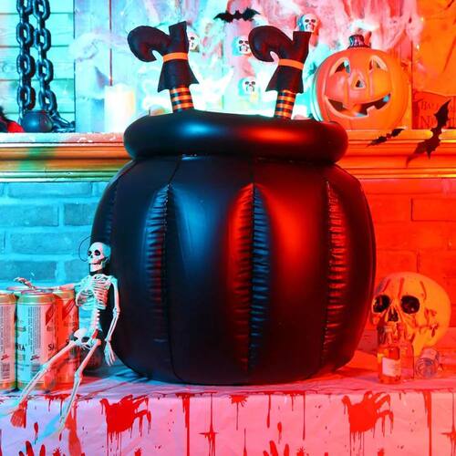 Halloween Large Inflatable Witch Pot Multi-Functional Ice Bu