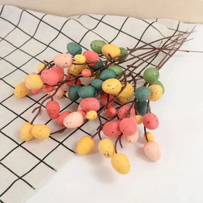 Colorful  Easter Egg Tree Branch Painting Foam Egg Flower Fa