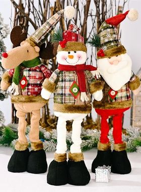 Christmas Dolls Tree Decor New Year Ornament Reindeer Snowma