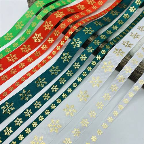 5yards/Lot 10mm 15mm 25mm Christmas Ribbon Printing Grosgrai