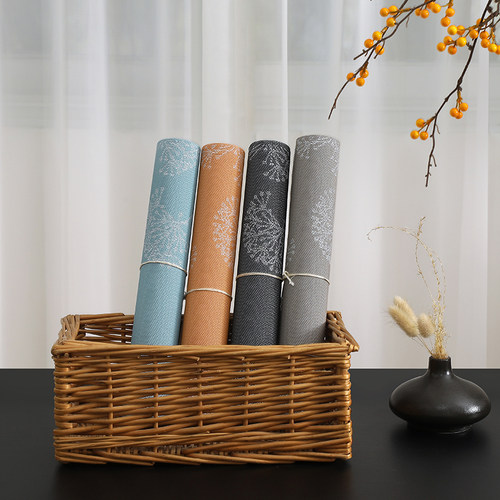 新中式餐垫防烫隔热桌垫家用装饰网格编织菜餐盘子碗垫PVC西餐垫