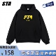 STA旗舰店猫咪眼睛印花连帽卫衣男女美式 潮牌重磅纯棉情侣外套