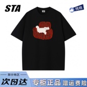 oversize显瘦T恤 男女夏季 STA旗舰店美式 潮牌重磅纯棉小众设计短袖