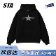 STA旗舰店美式 潮牌小众设计感连帽卫衣男女秋冬季 复古高街外套