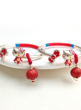 小孩手镯999纯银新生儿卡通女宝