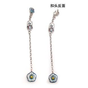 旗袍压襟S925纯银复古做旧天然青金石如意纯手工女生民族风饰品定