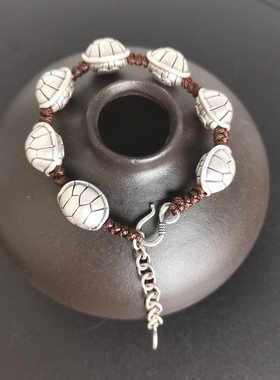 富甲一方手链复古女生原创设计足银手工编织手串