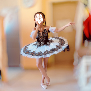黑白色表演比赛艺考芭蕾舞TUTU裙儿童演出服GDC百万小丑芭蕾舞团