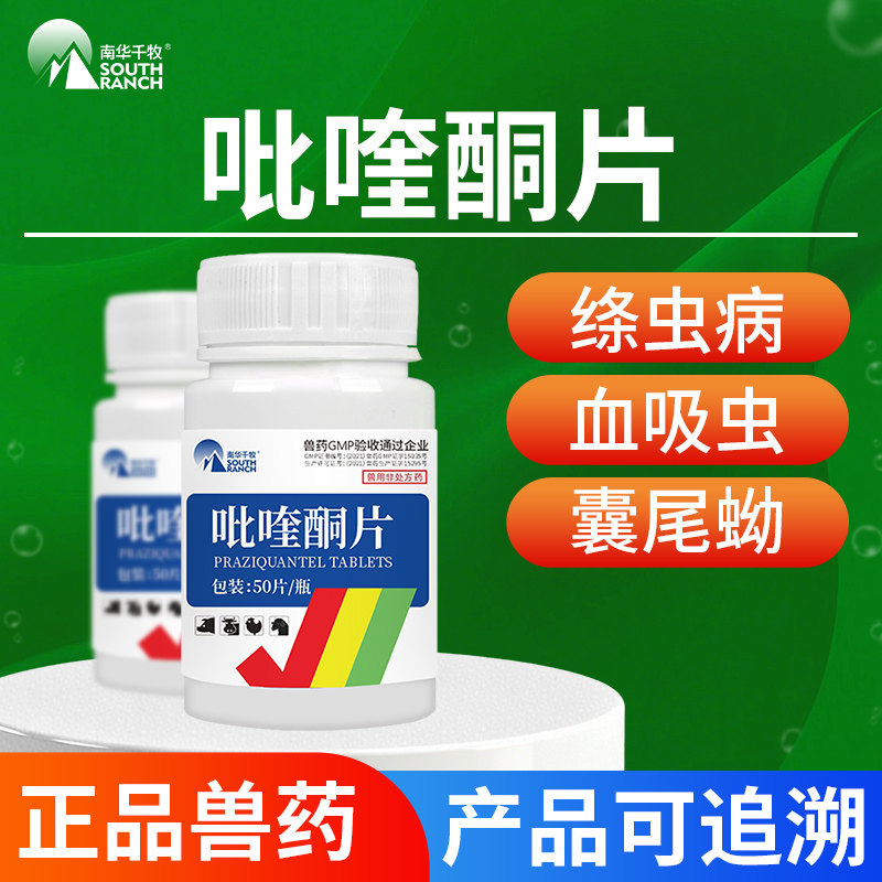 兽药吡喹酮片兽用驱虫药猪牛羊鸡鸭用宠物猫狗血吸虫病绦虫囊尾蚴
