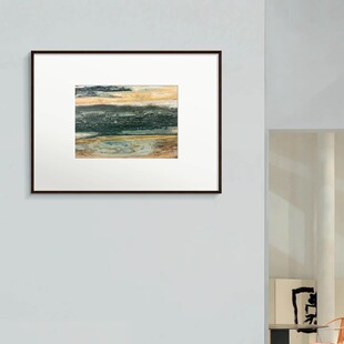 化境天然大理石翠涧洇梦现代意式客餐厅玄关横版油画装饰画挂画