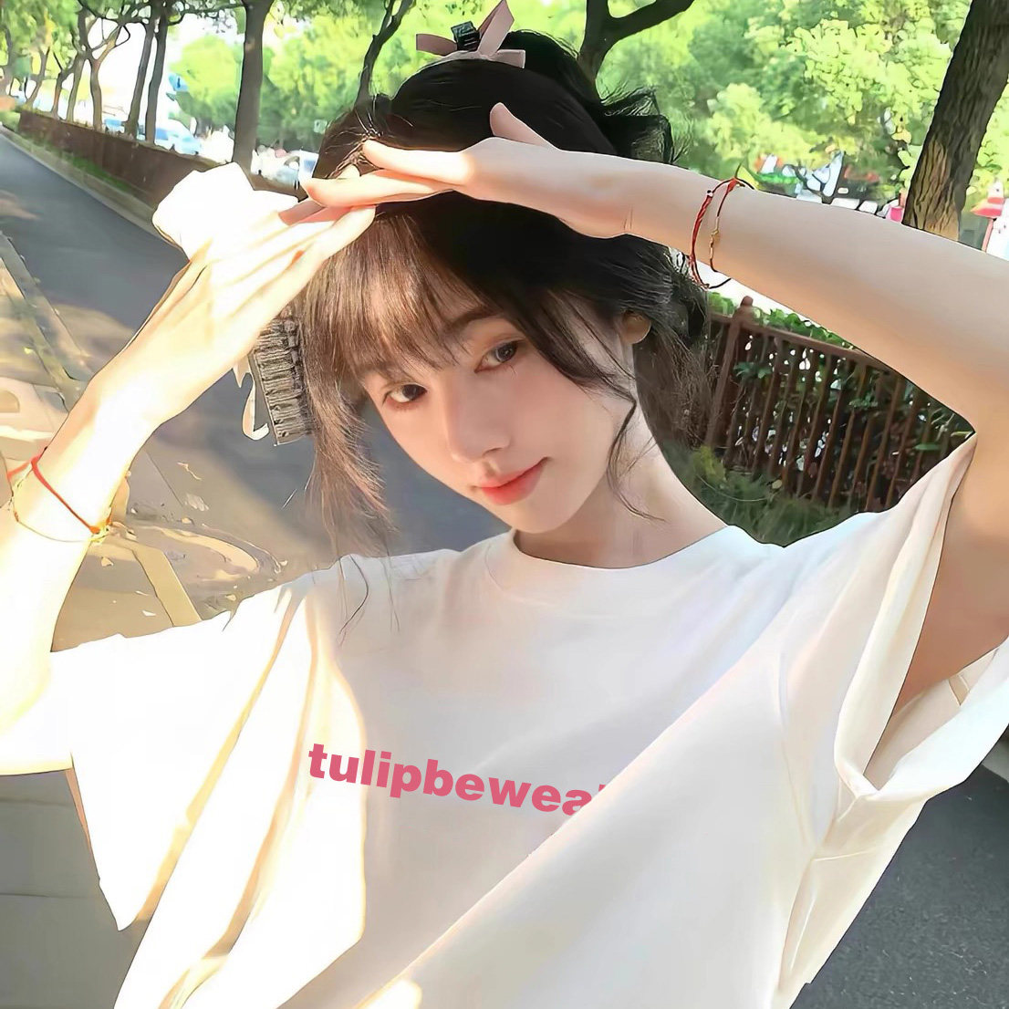 明星同款纯棉圆领短袖女百搭图片