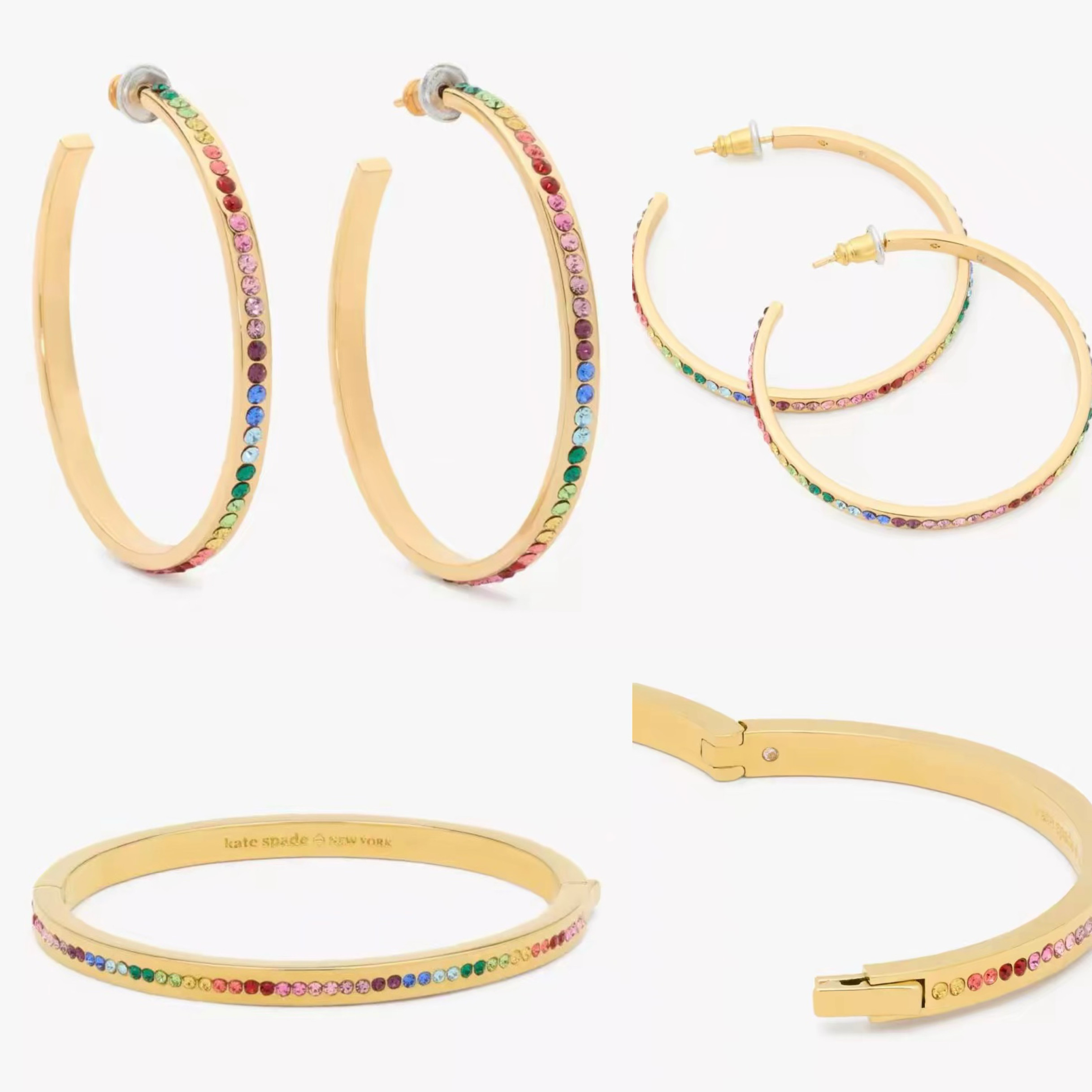 Kate spade镀金镶钻手镯Ring It Up女轻奢小众设计感高级气质礼物