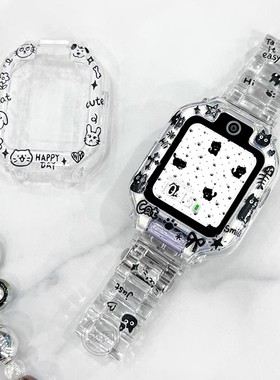 适用华为电话手表表带3pro4pro5pro新耀版卡通创意透明防摔保护壳