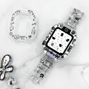 适用华为电话手表表带3pro4pro5pro新耀版 卡通创意透明防摔保护壳