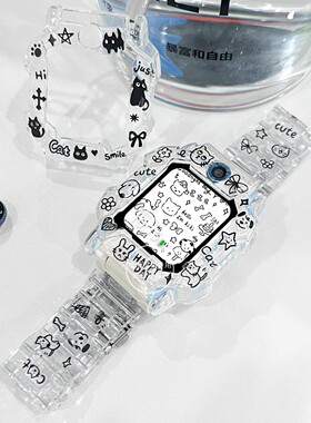 黑色小狗适用小天才N3电话手表表带D3SD2AZ10卡通创意防摔保护壳