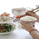 民生逐鹿陶瓷家用饭碗菜盘浪漫风情碗碟盘勺中式 高温瓷餐具可微波