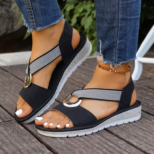 women wedge sandals big size 43 roman shoes女坡跟大码凉鞋女