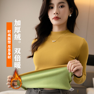 winter warm clothes thermal new tight wear velvet women top