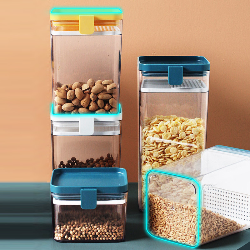 密封罐储藏五谷杂粮糖果储物罐防潮瓶厨房保鲜收纳盒方形零食家用